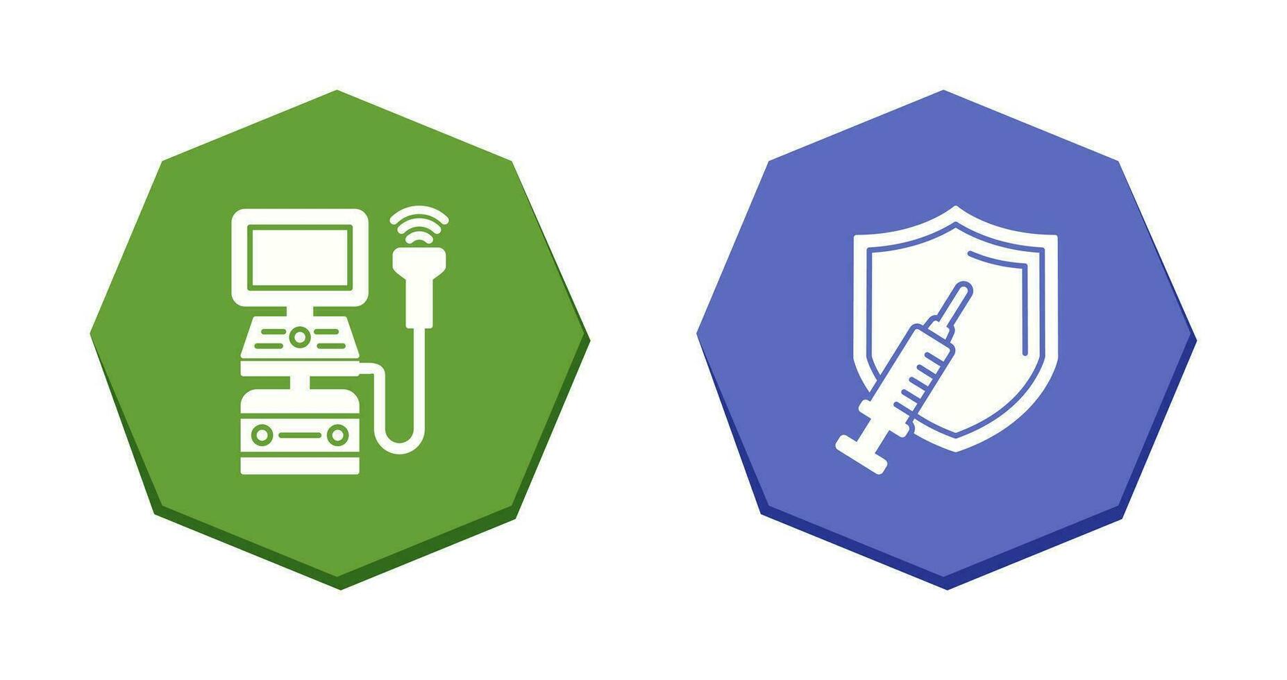 Ultrasound Machine and Vaccination Icon vector