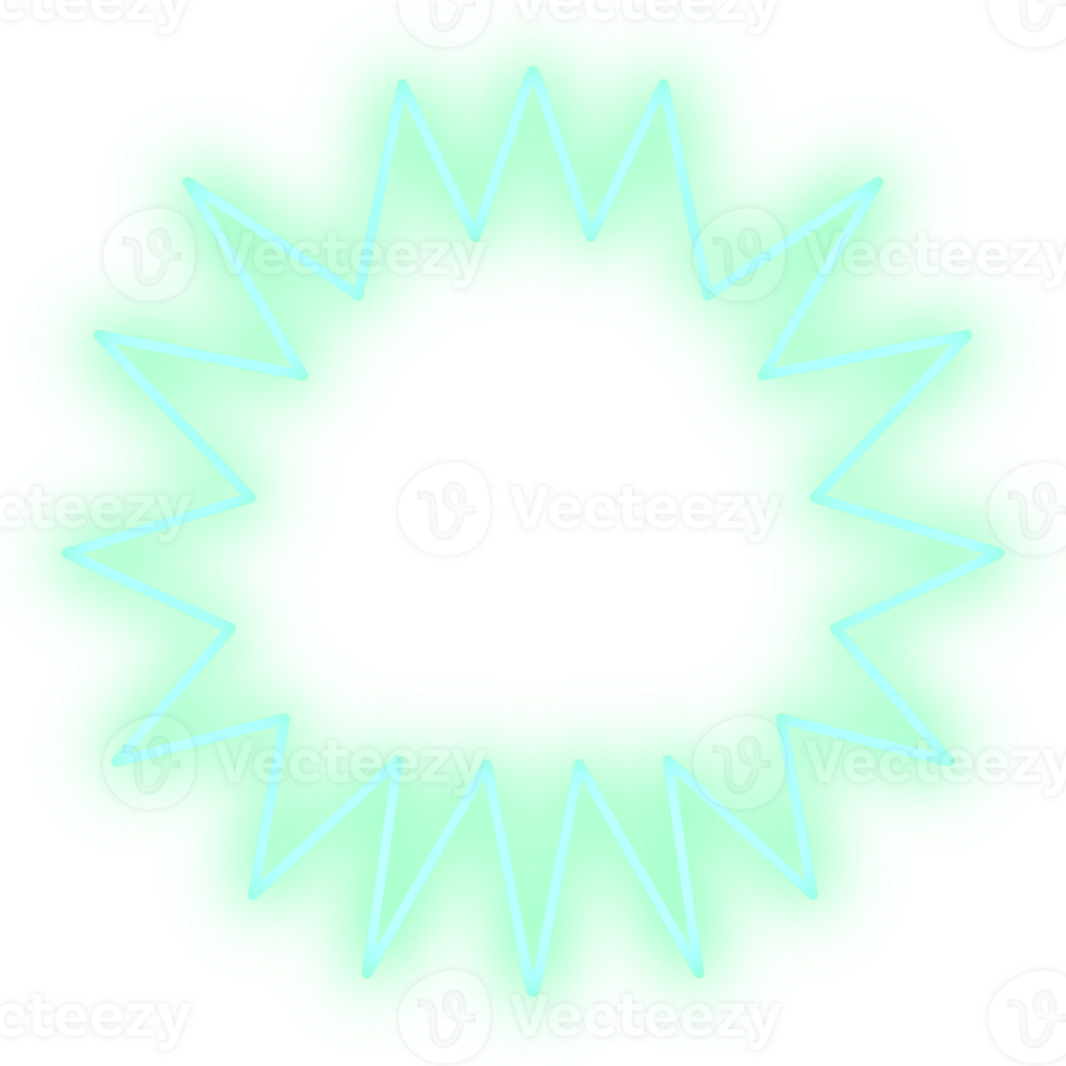 Neon green speech with transparent background. png