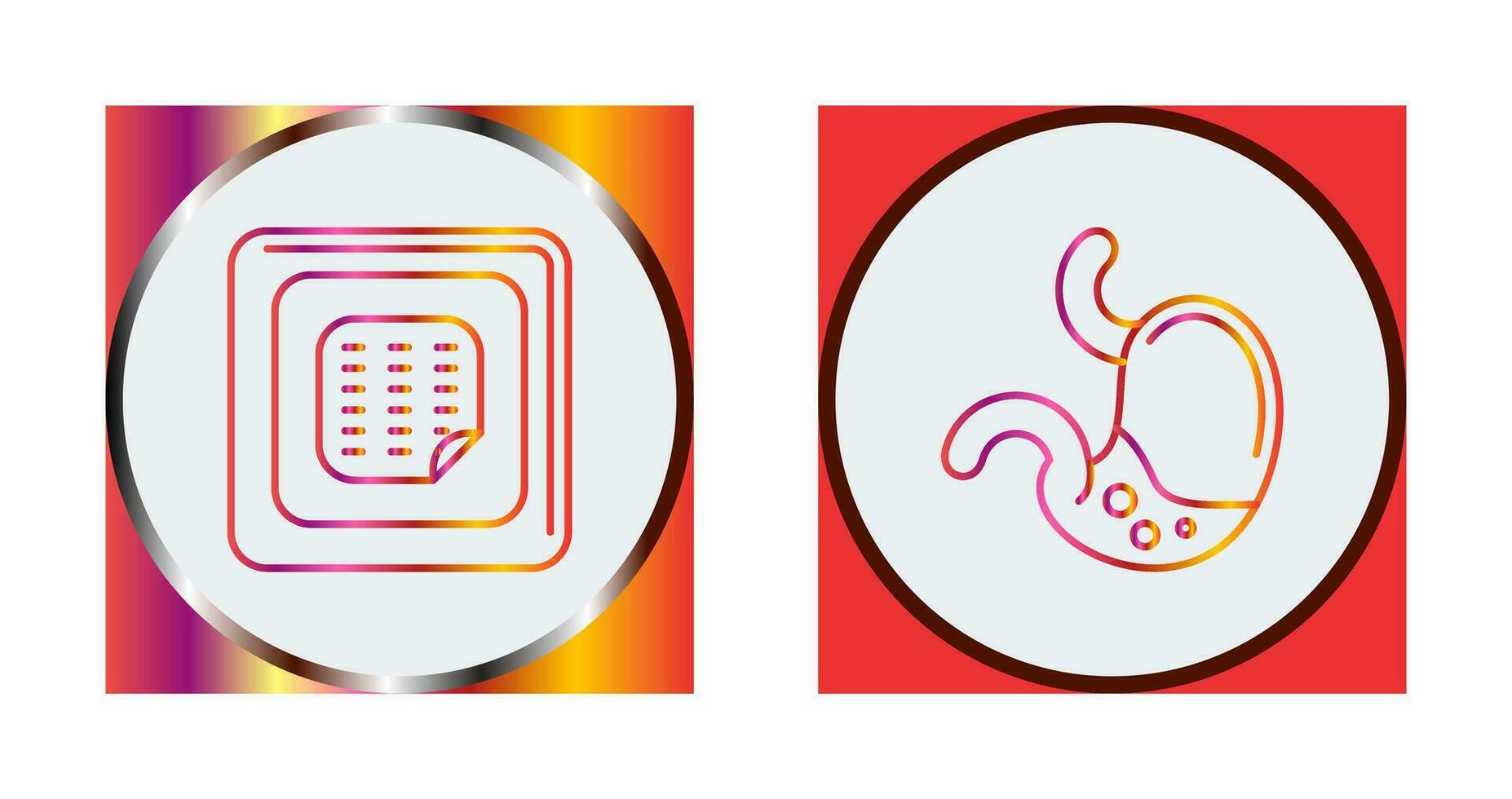 Nicotine Patch and Stomach Icon vector