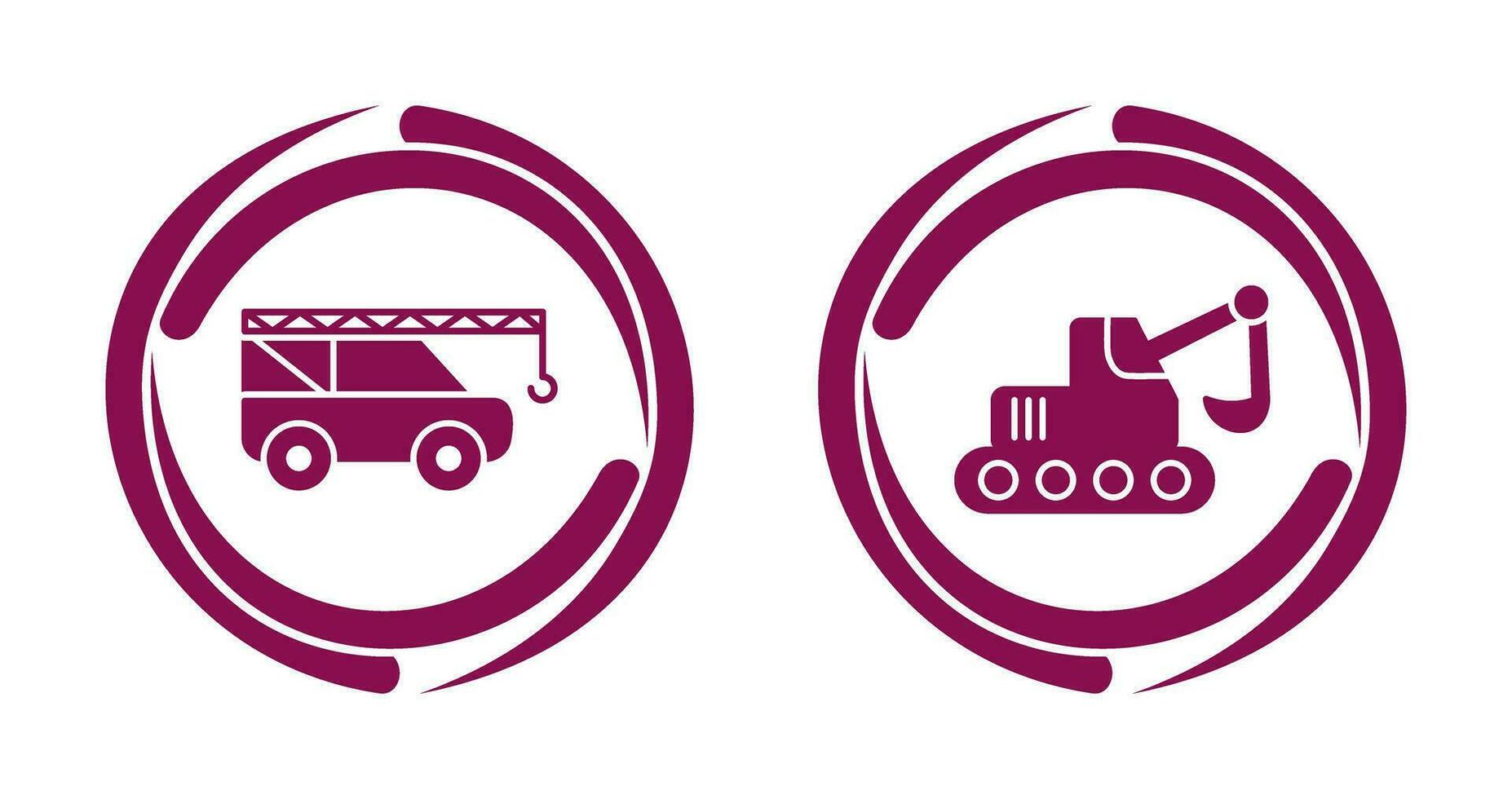 Crane and Escavator Icon vector