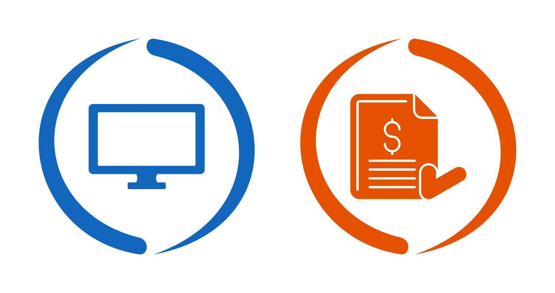 Monitor and Invoice Icon vector