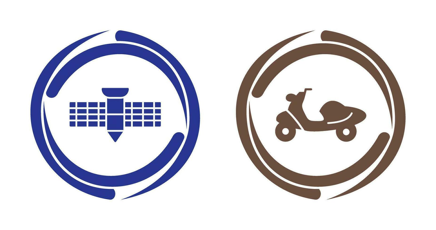 Scooter and Satellite Icon vector
