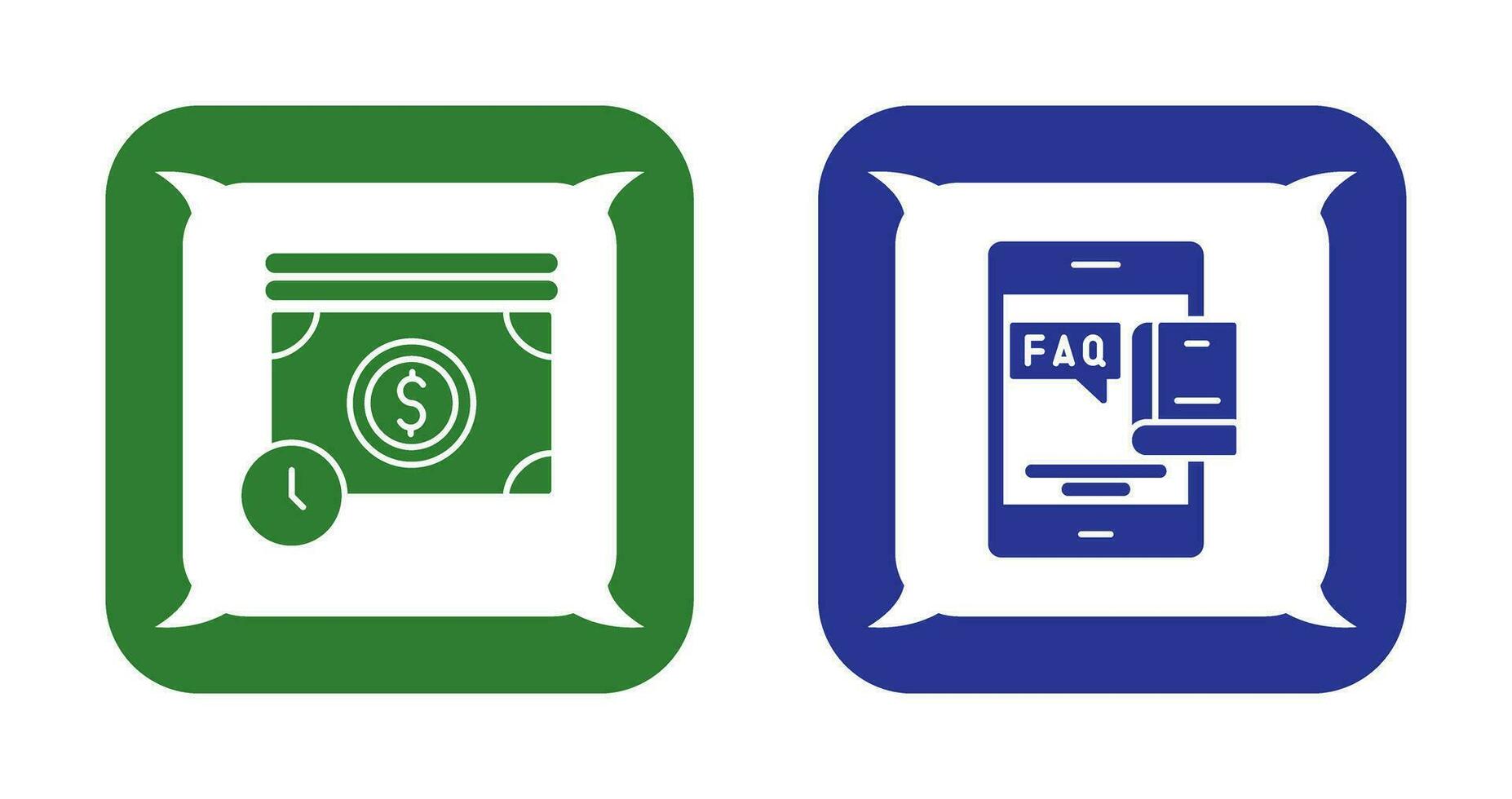 Time is Mony and Faq Icon vector