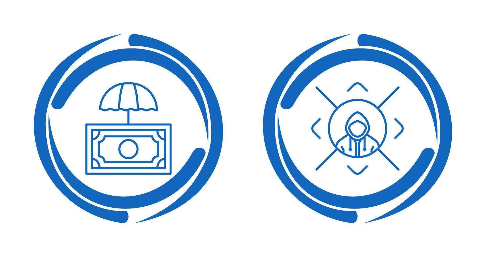 paraguas y objetivo icono vector