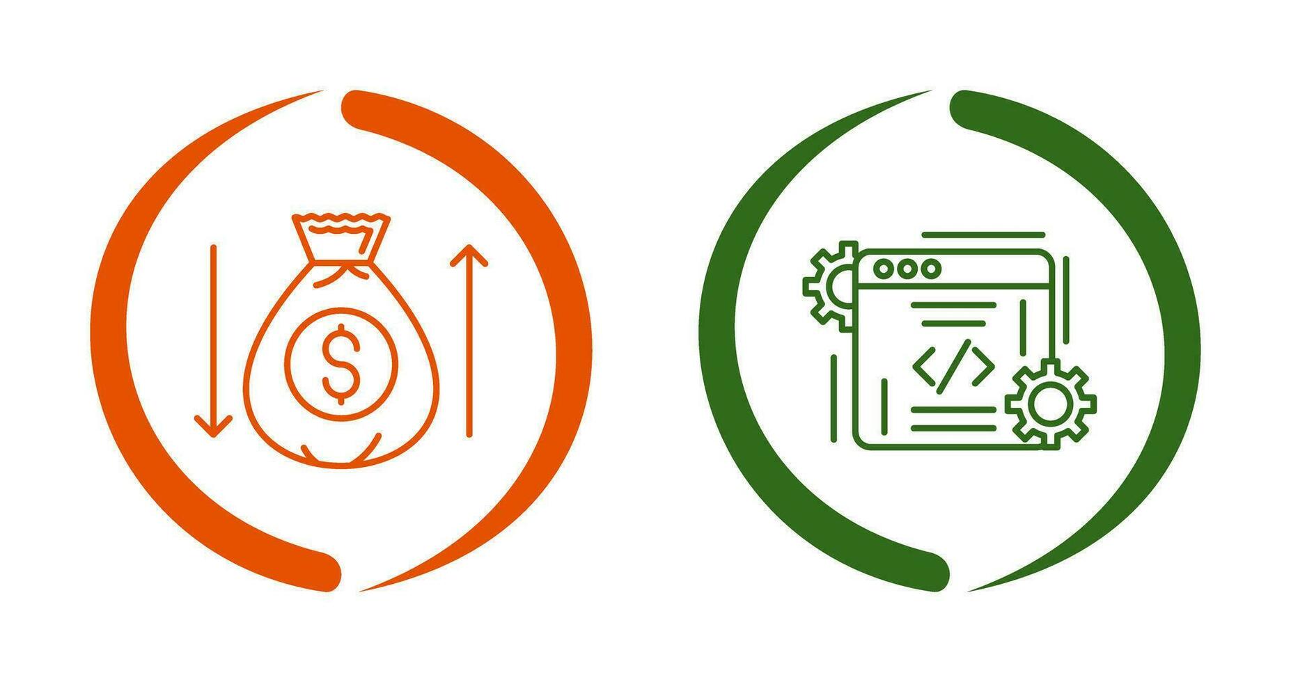 Money Bag and Coding Icon vector