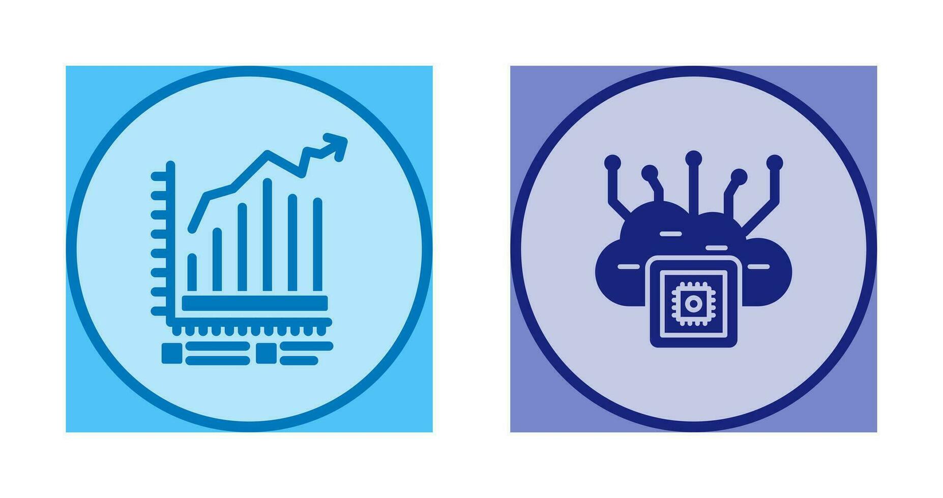 Bar Chart and Cloud Computing Icon vector