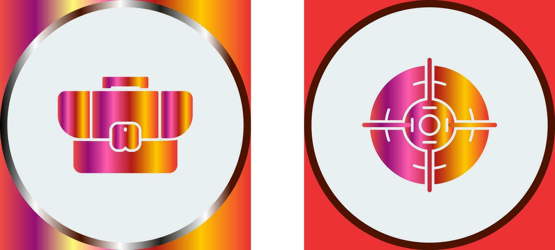 Briefcase and Target Icon vector