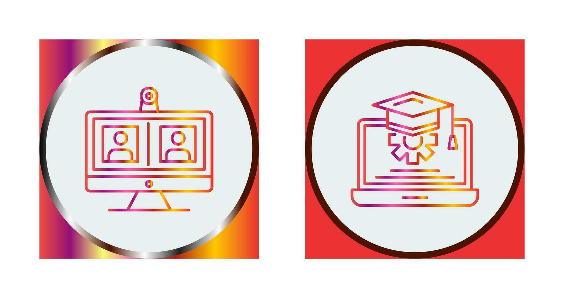 Videocall and Course Icon vector