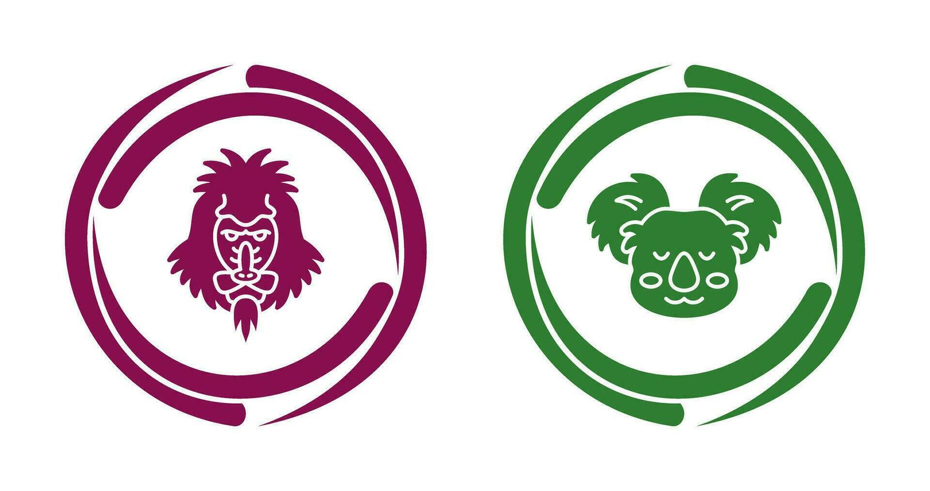 Mandrill and Koala Icon vector