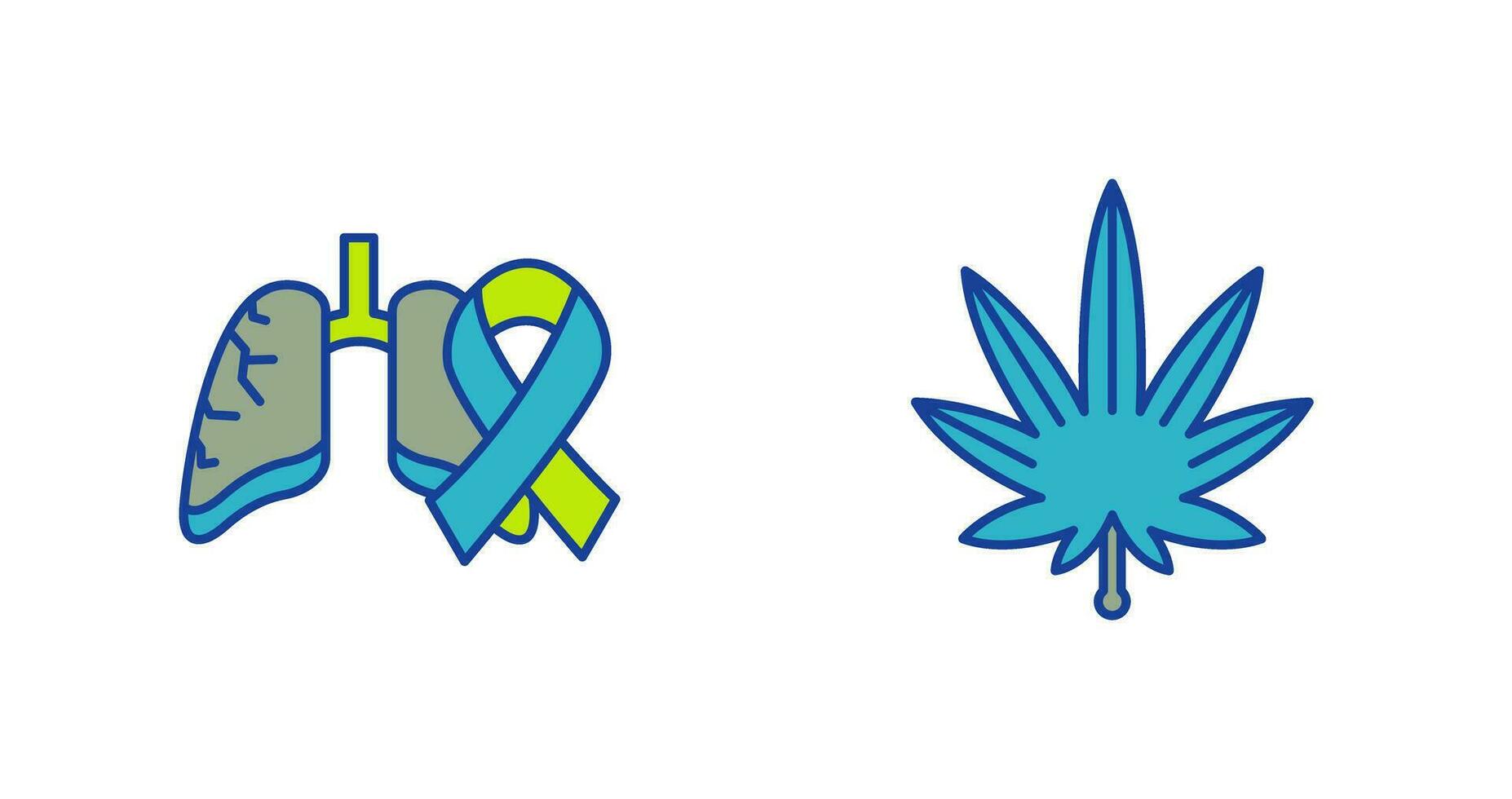 Cancer and Weed Icon vector