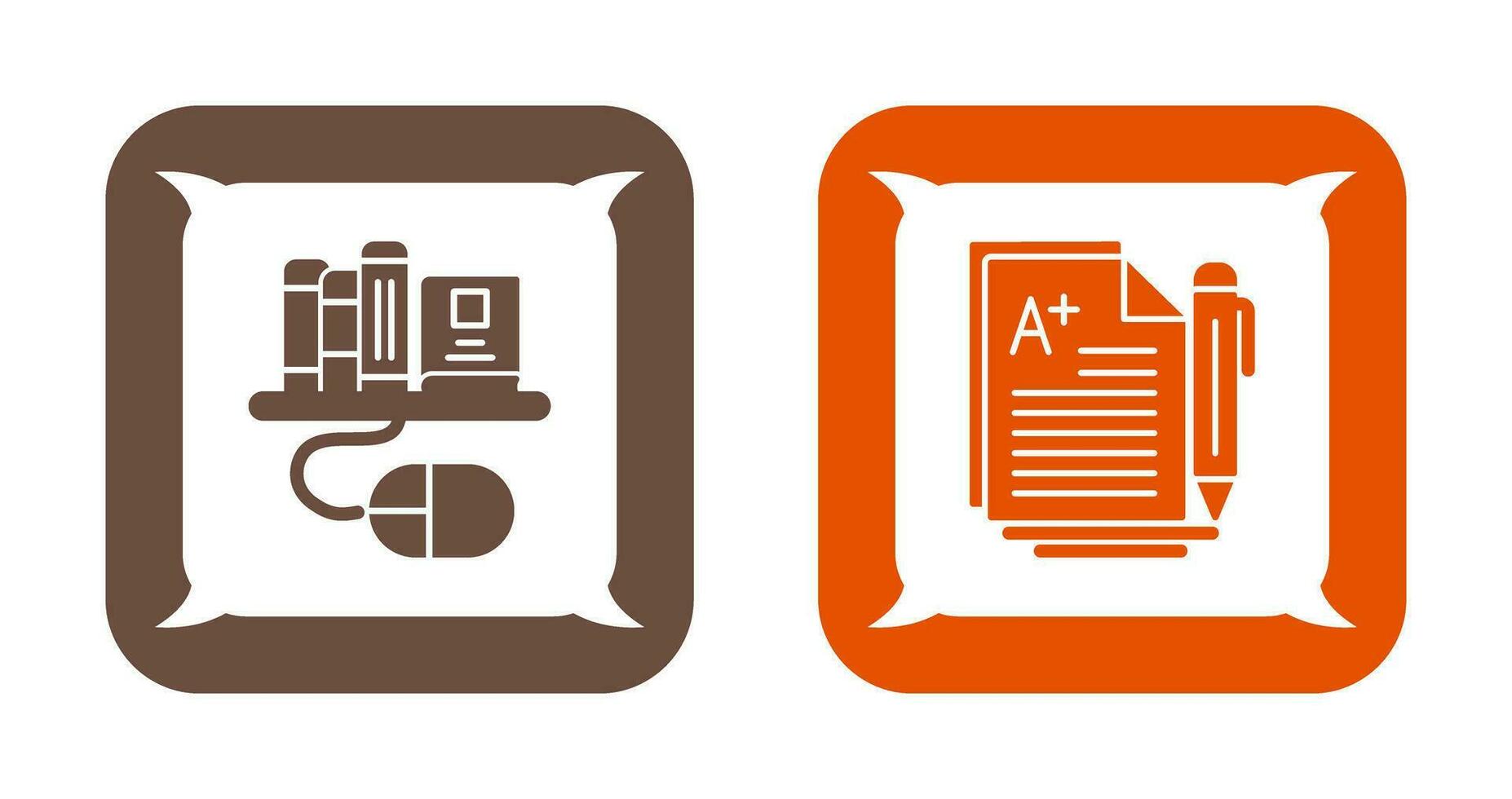 Digital Library and Essay Icon vector