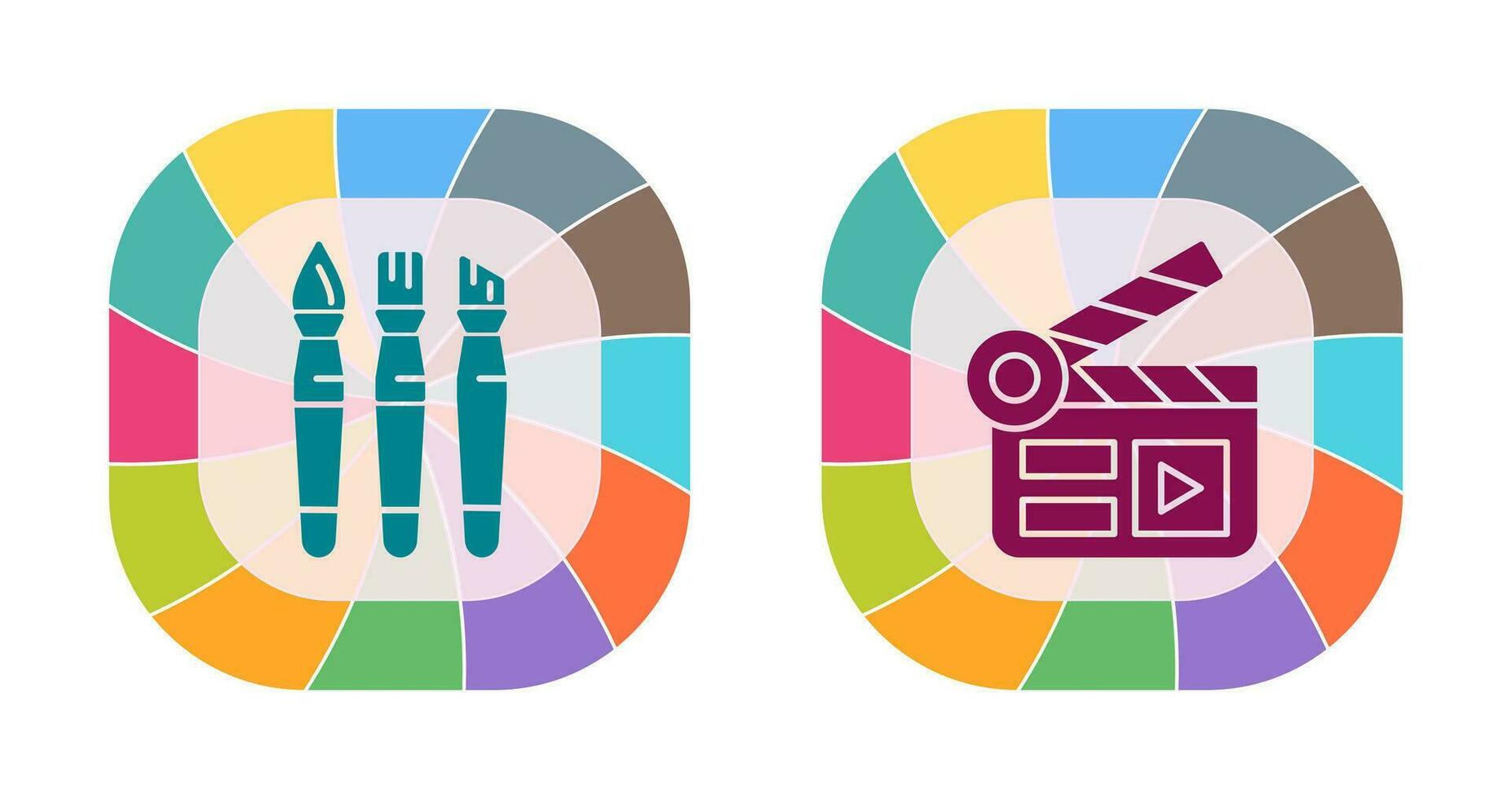 Brushes and Clapper Board Icon vector