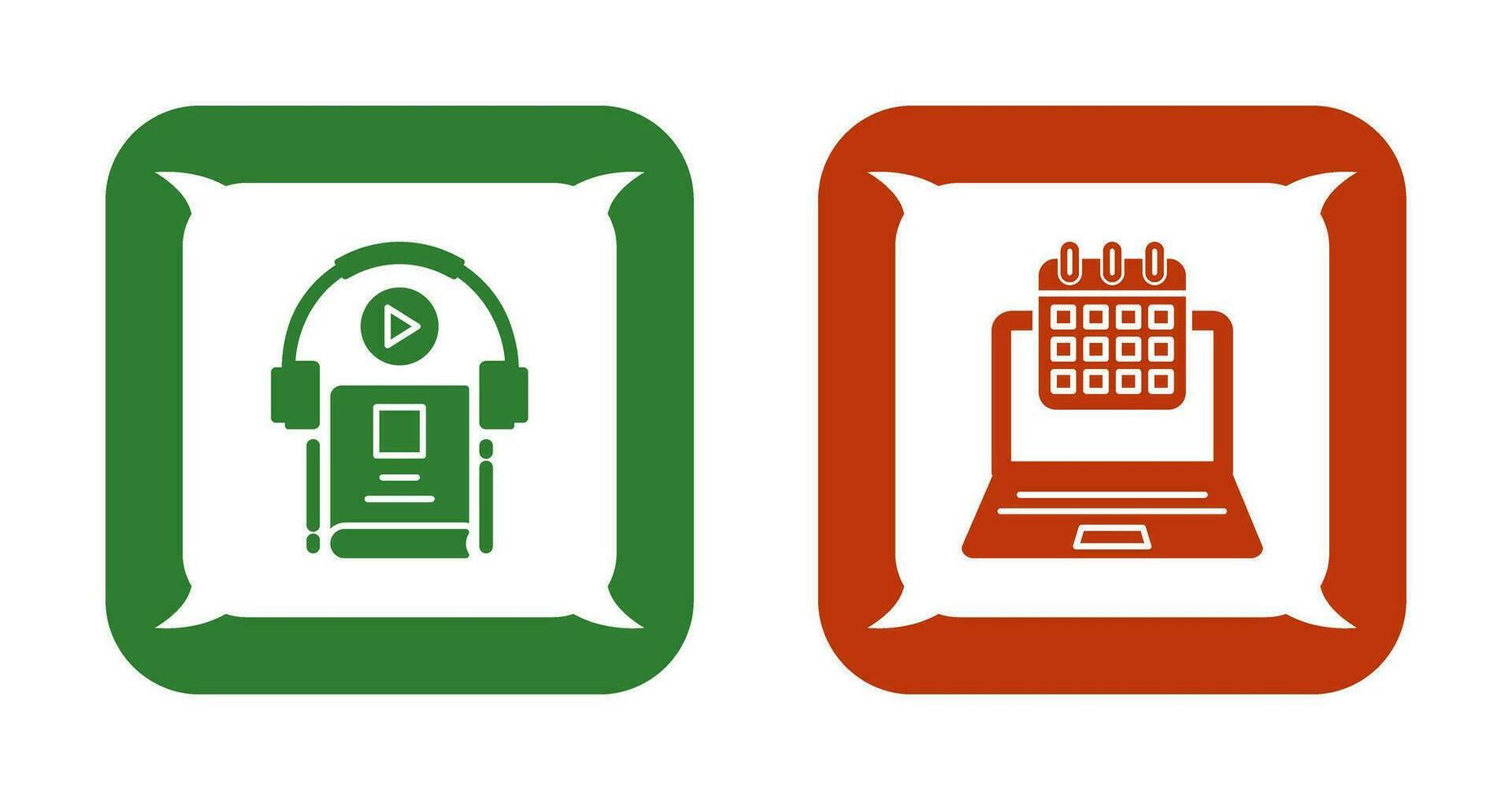 Timetable and Audio Book Icon vector