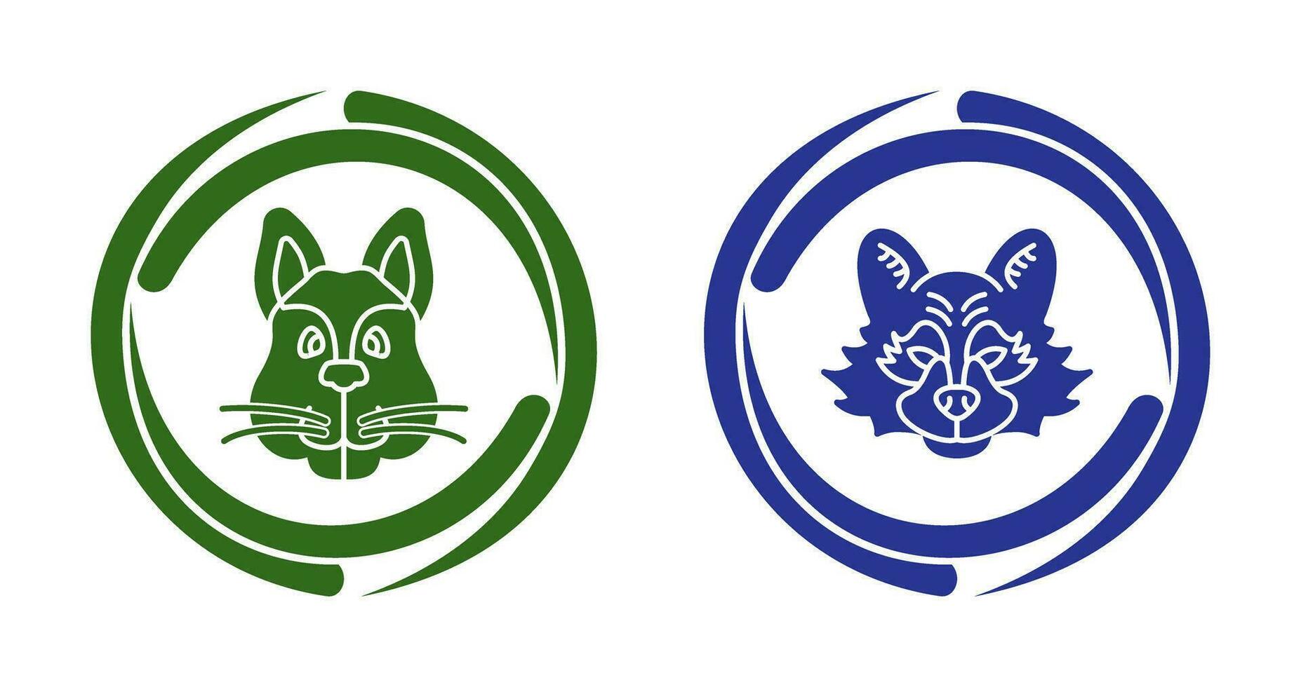 Squirrel and Raccoon Icon vector