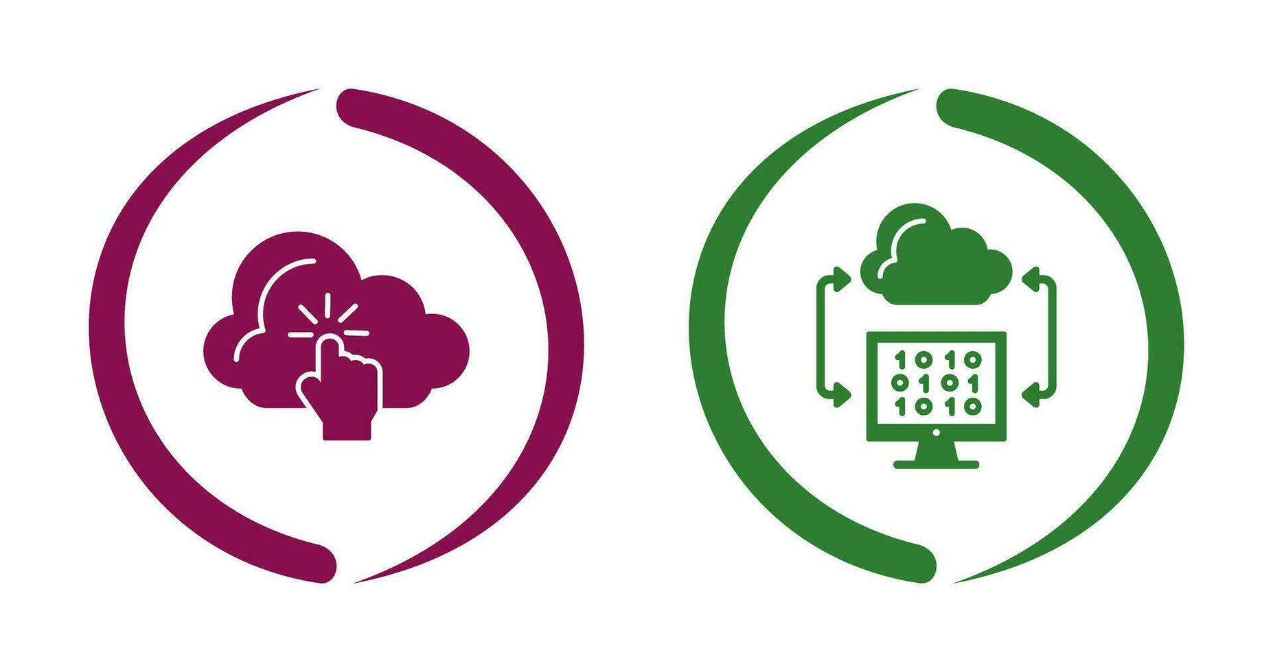 Cloud Computing and Cloud Coding Icon vector