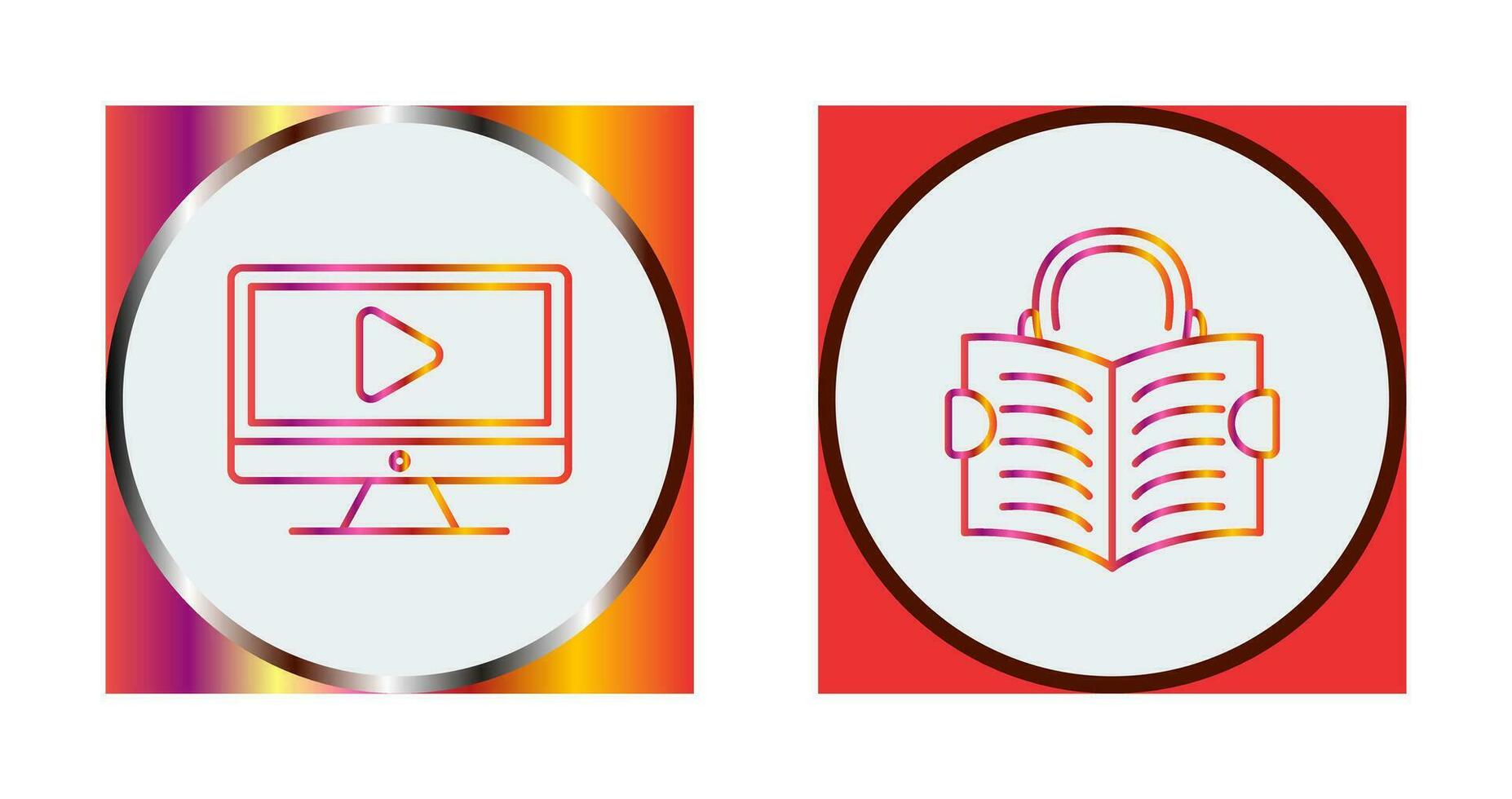 Video Lesson and Reading Icon vector