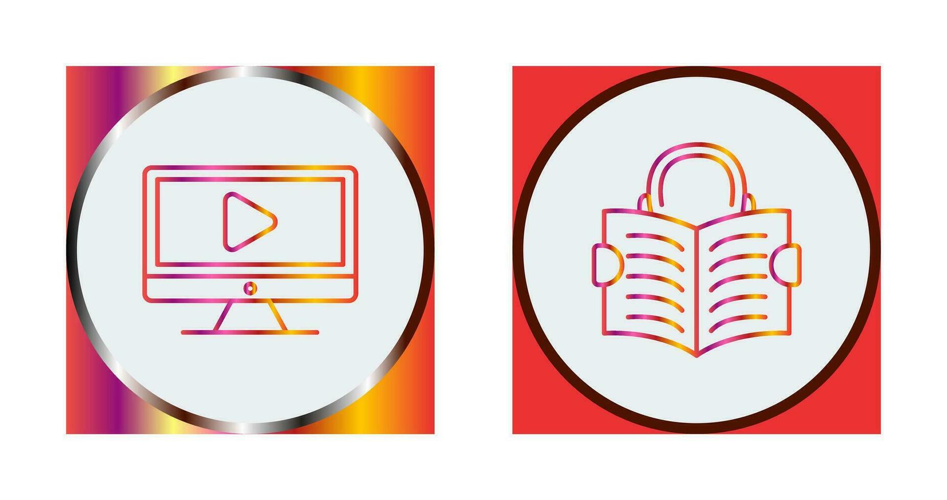 Video Lesson and Reading Icon vector