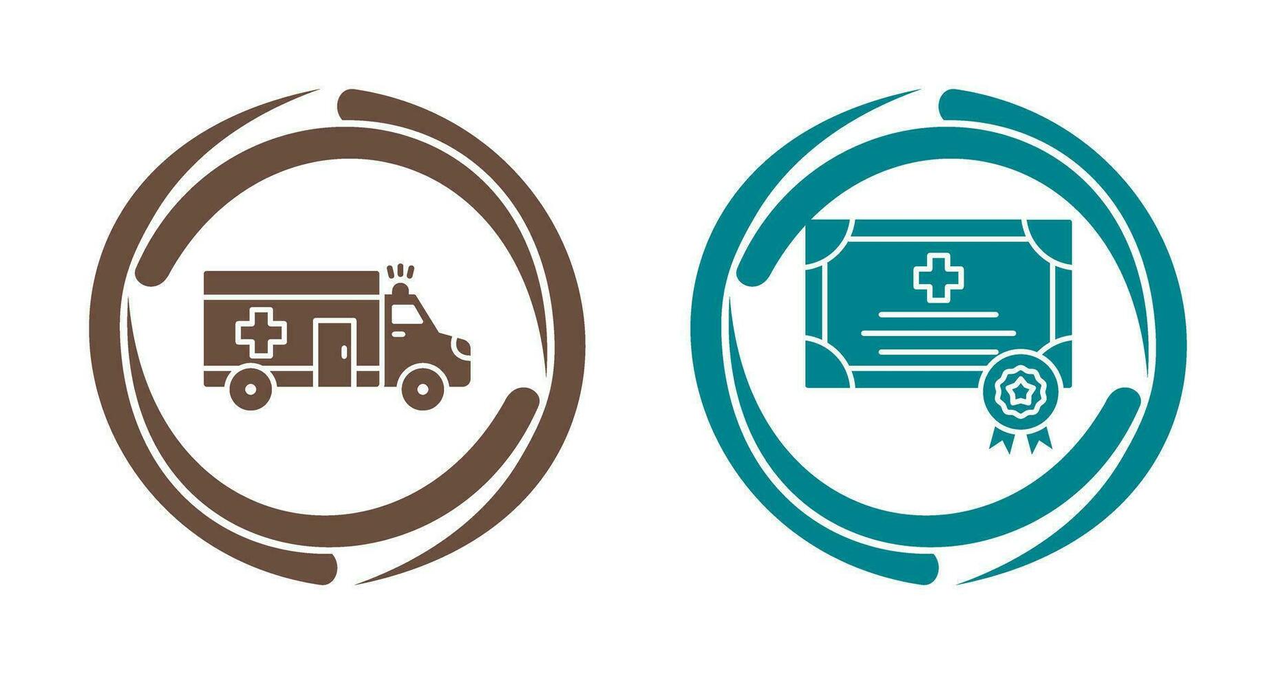 Ambulance and Certificate Icon vector