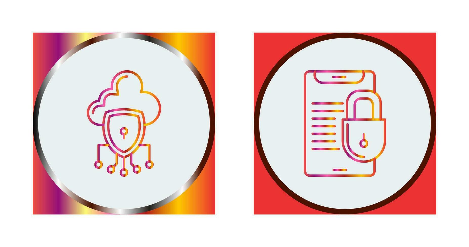 Data Protection and Smart Phone Icon vector