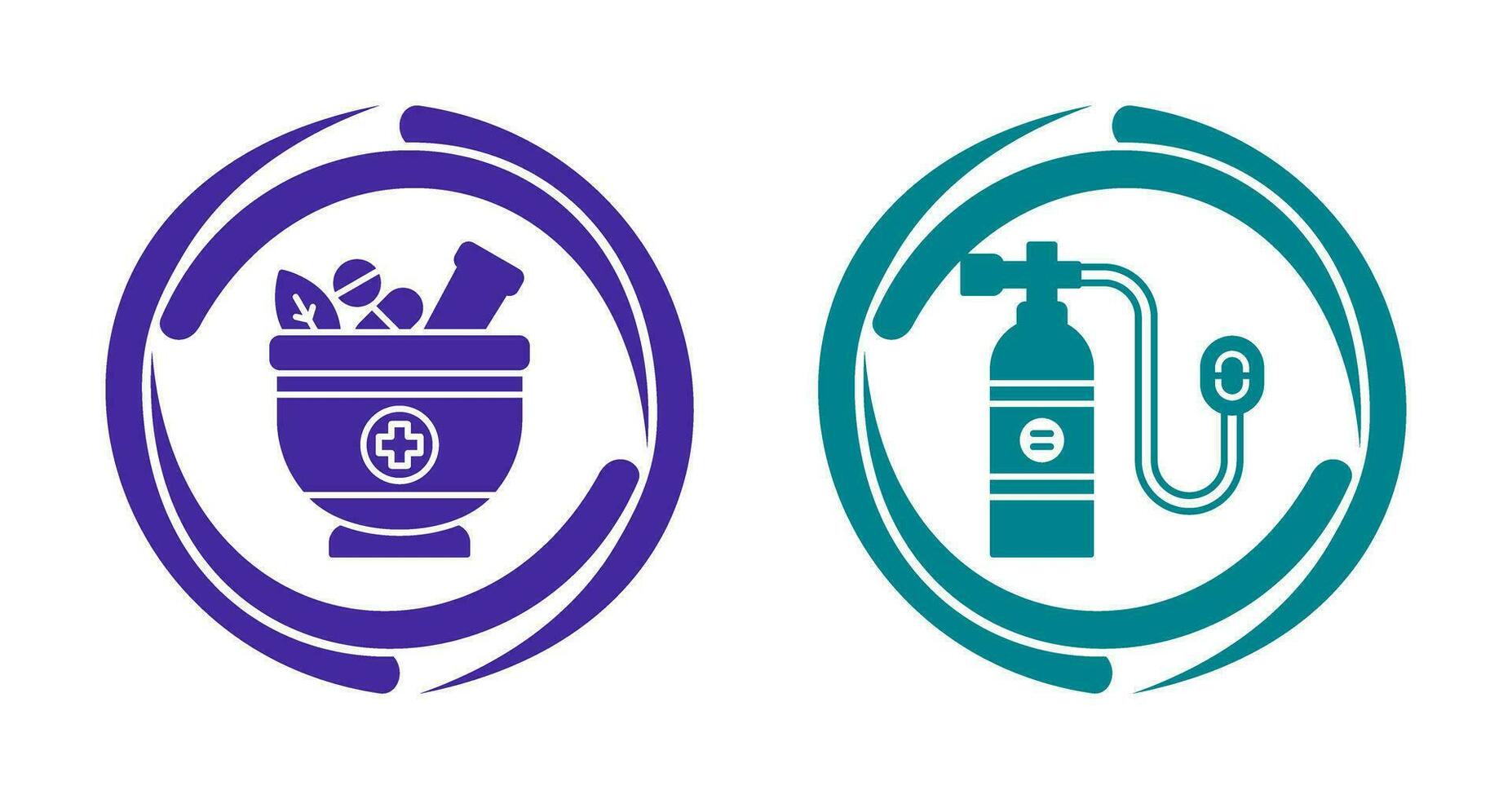 Herb and Oxygen Tank Icon vector