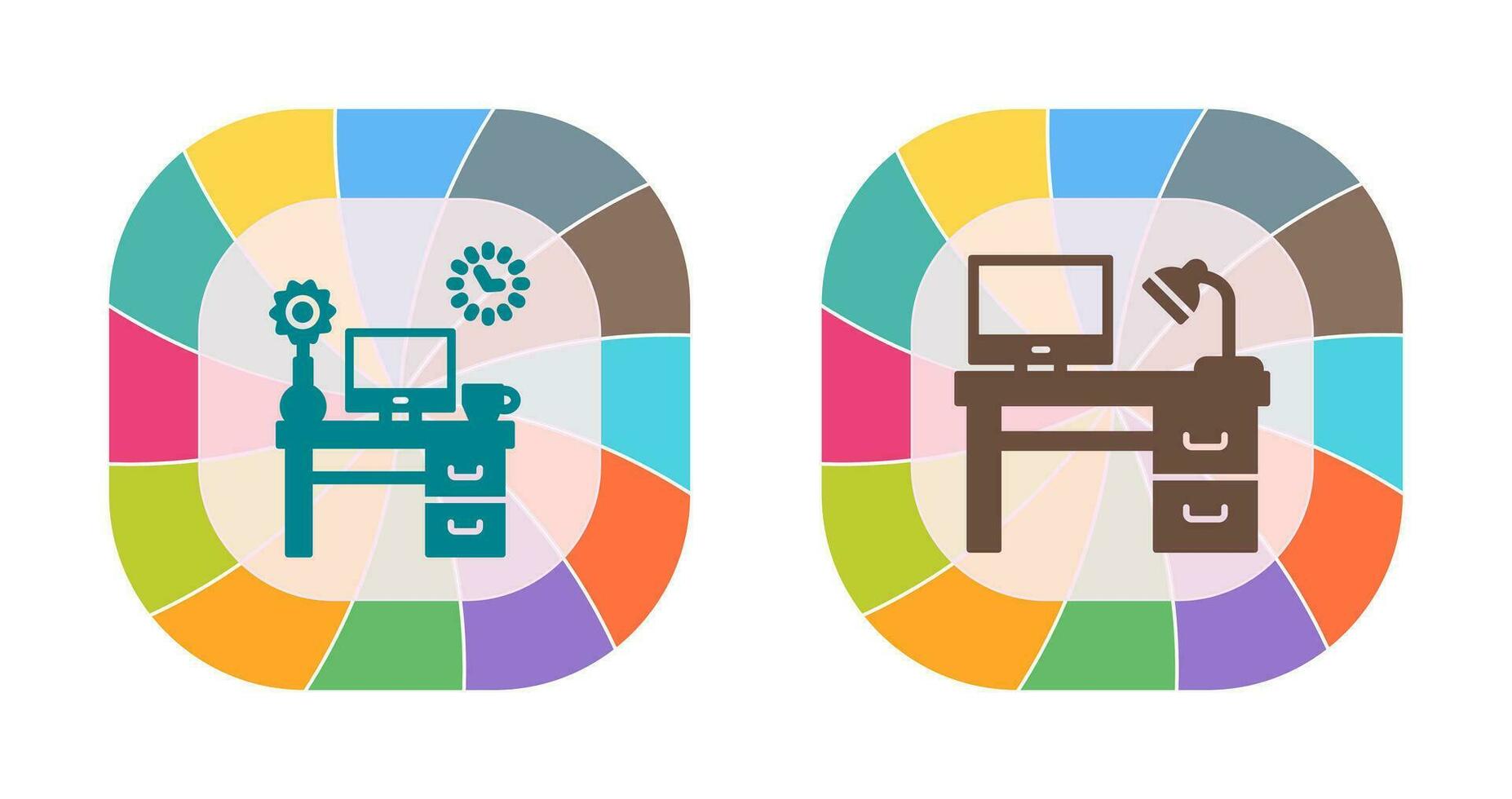 Work Table and Workplace Icon vector