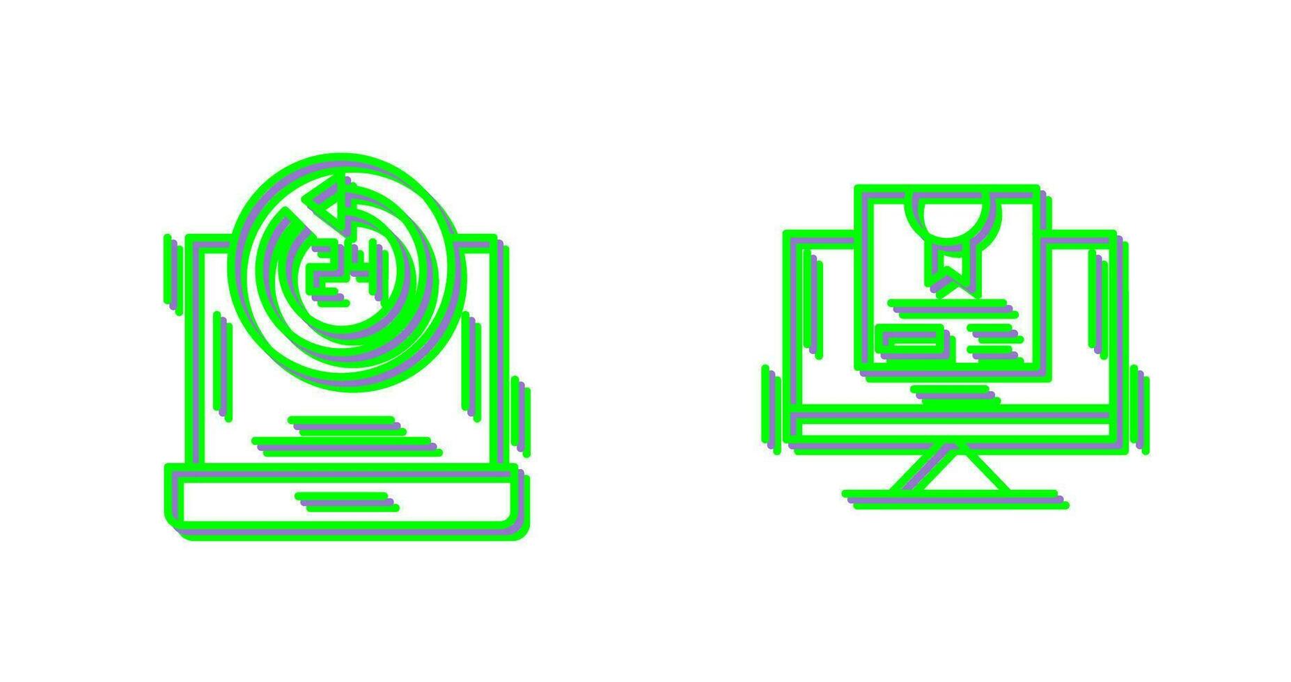 24h Support and New Lable Icon vector
