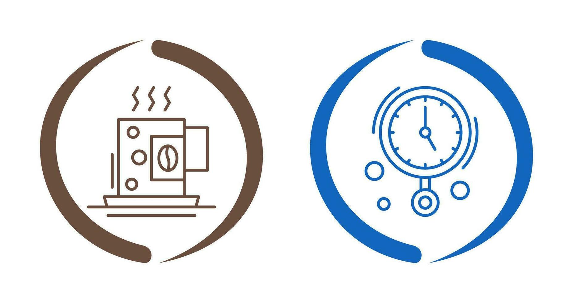 Coffee Cup and Wall Clock Icon vector