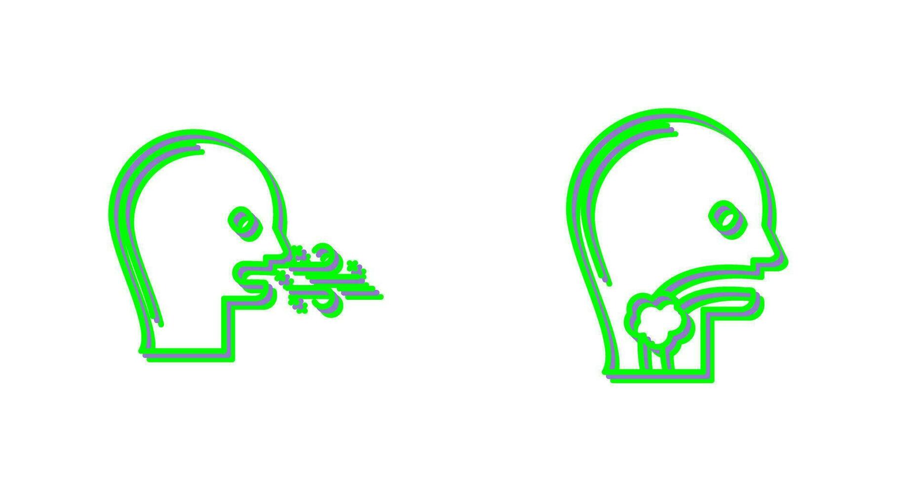 Bad Breath and Throat Cancer Icon vector