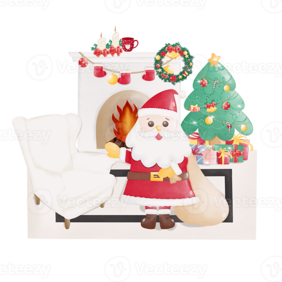 Santa gifts happy png