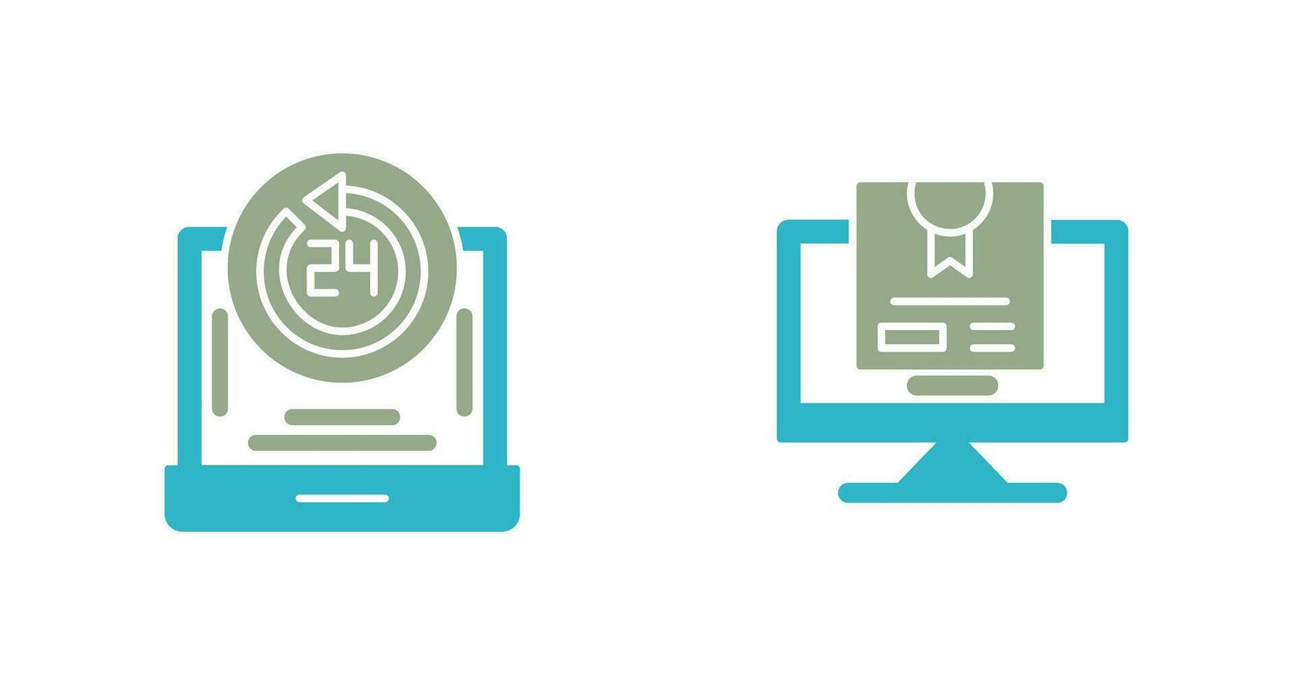24h Support and New Lable Icon vector