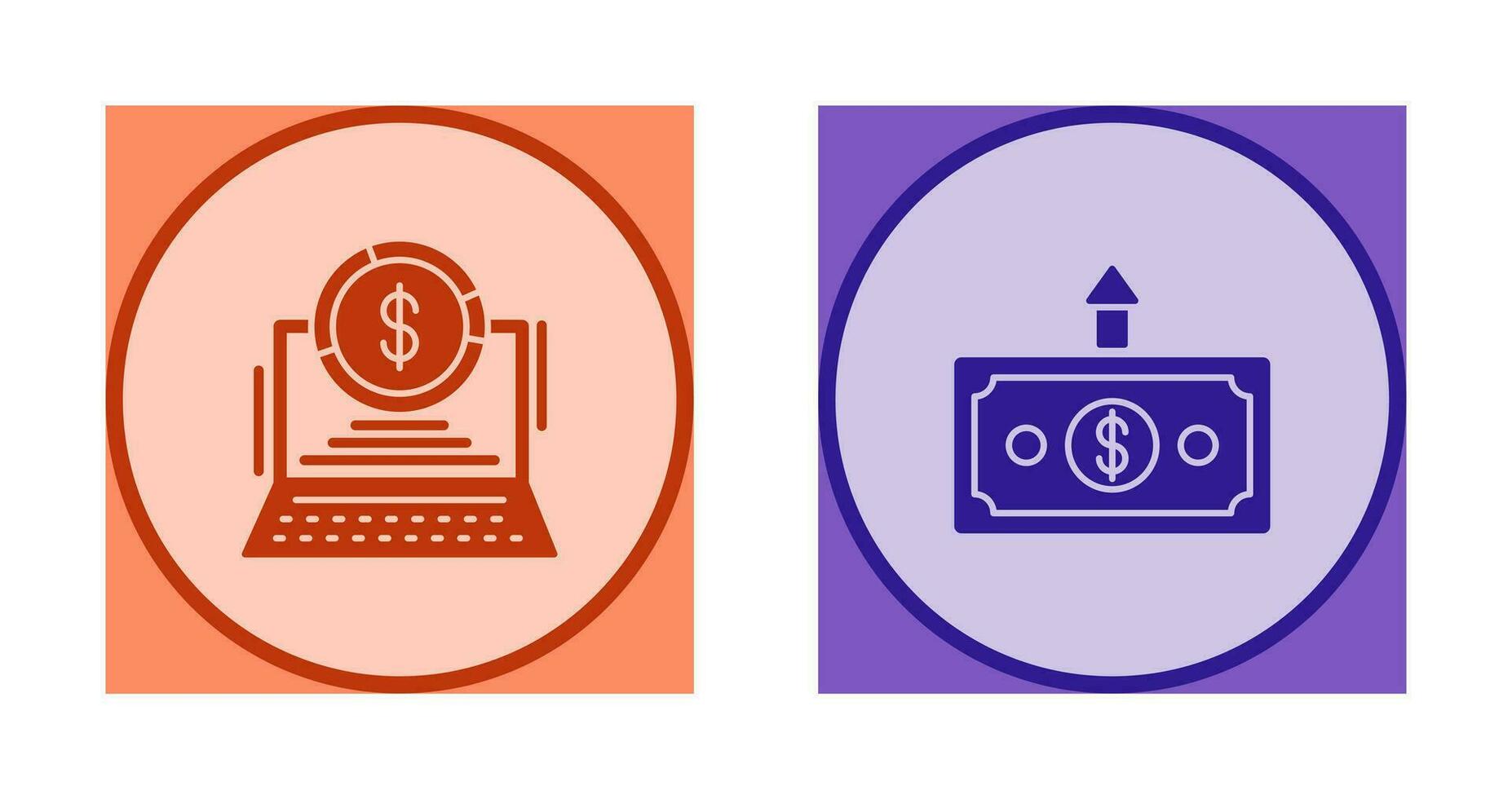 Pie Chart and Money Up Icon vector