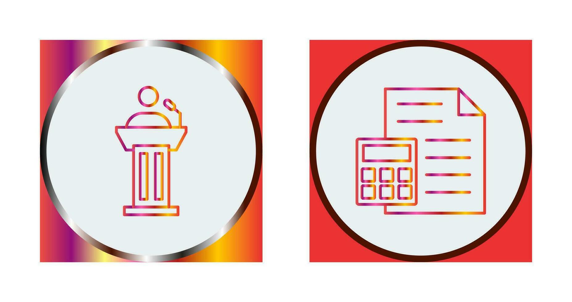 Podium and CalculatorSnack and Money Icon vector