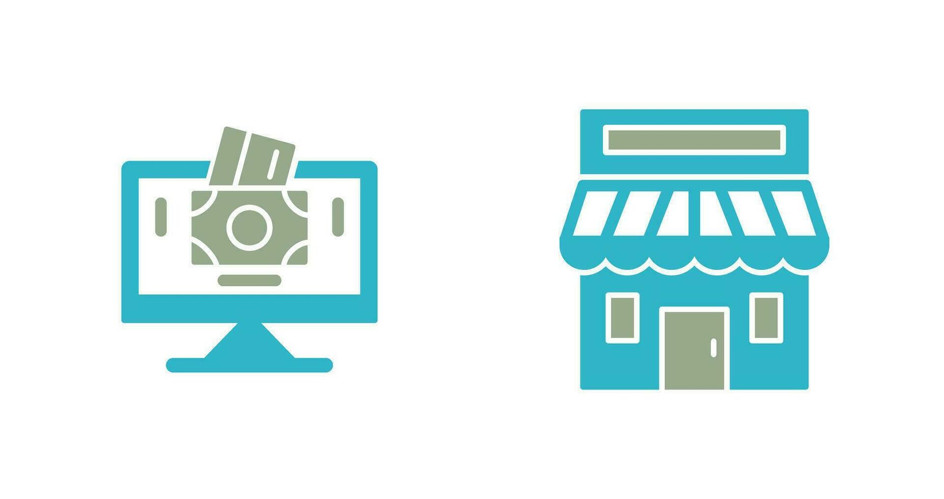 Payment Option and Retail Place Icon vector