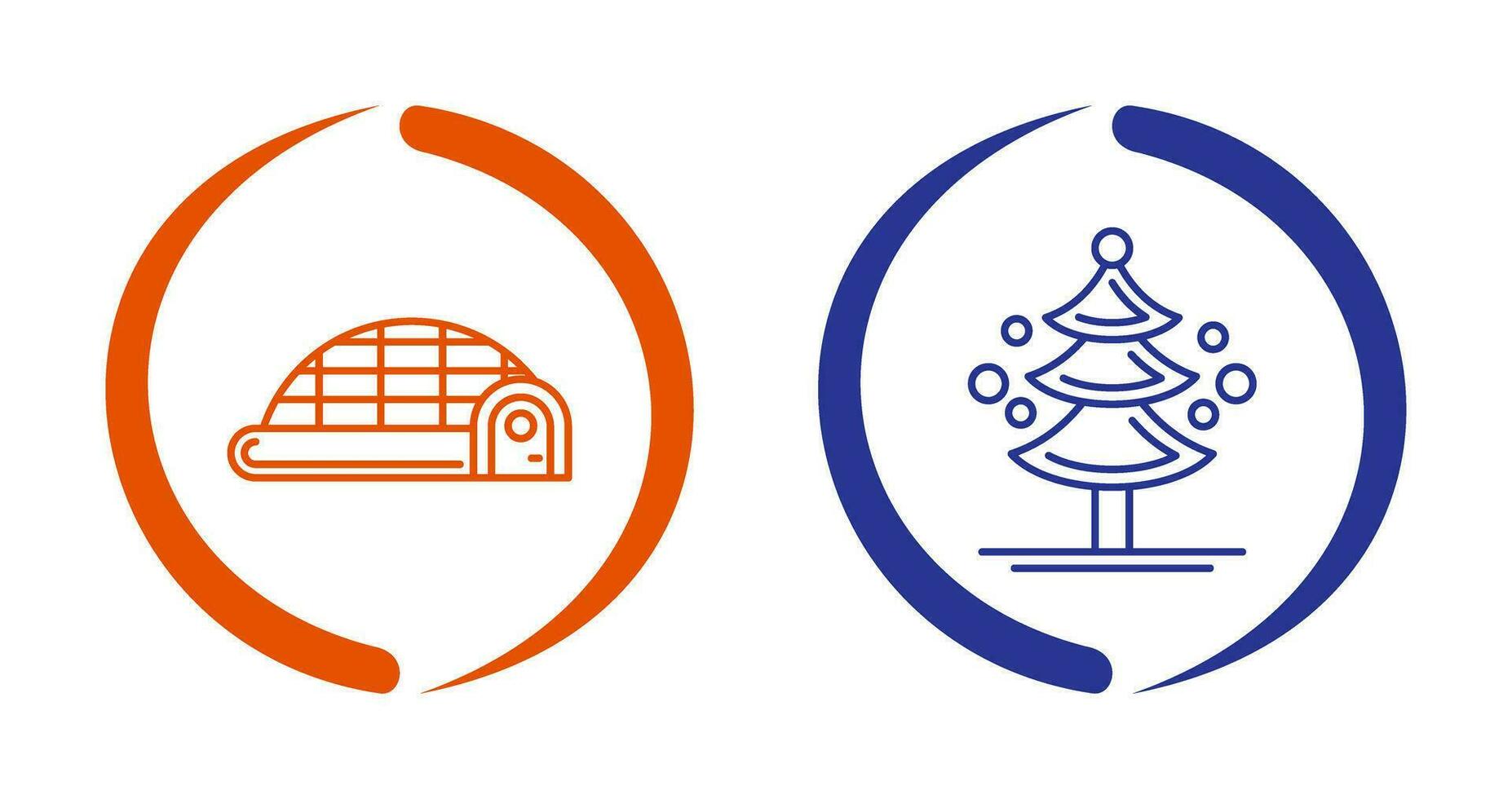 Igloo and Pine Tree Icon vector