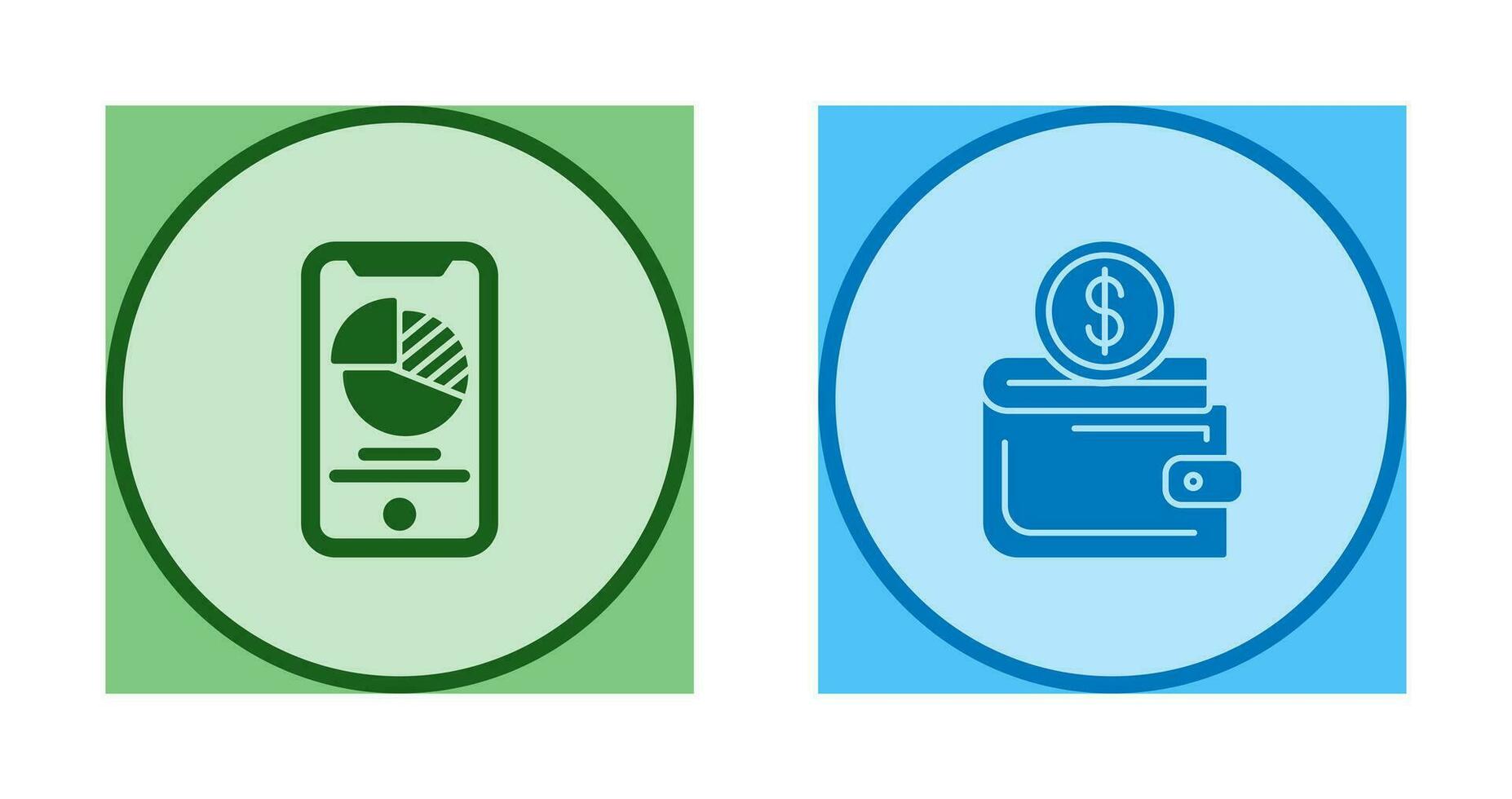 Pie Chart and Wallet Icon vector