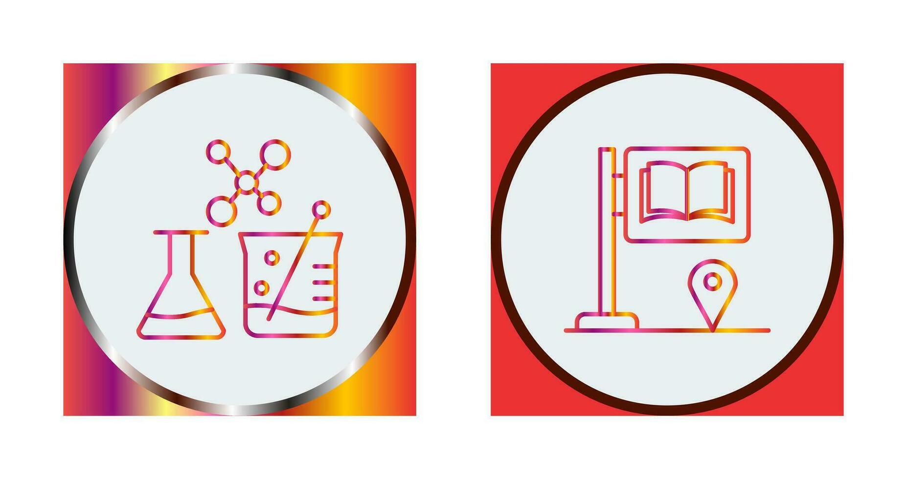 Sign Board and Chemistry Icon vector