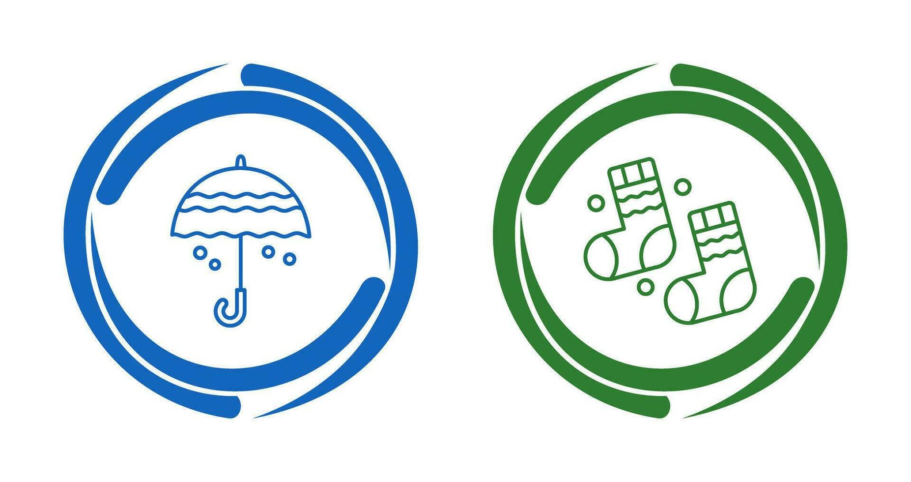 Umbrella and Winter Socks Icon vector