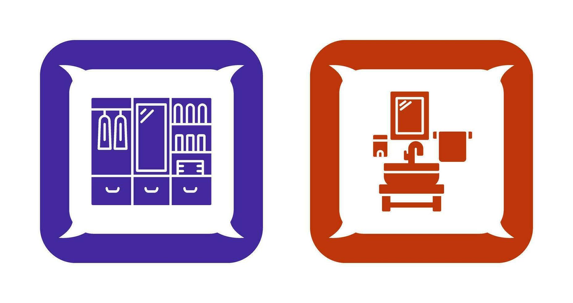 Wardrobe and Washbasin Icon vector
