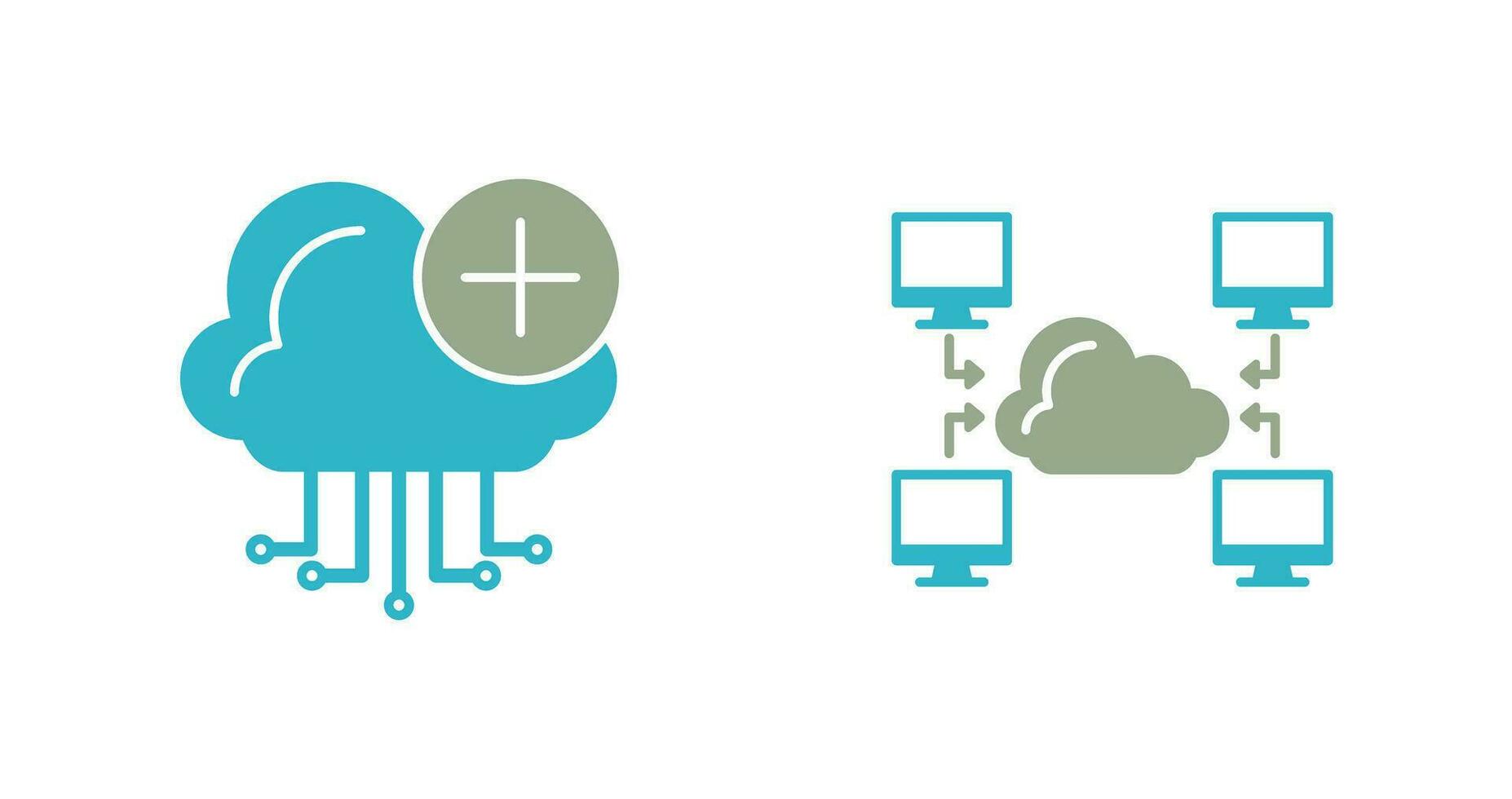 Cloud Computing and Computer  Icon vector