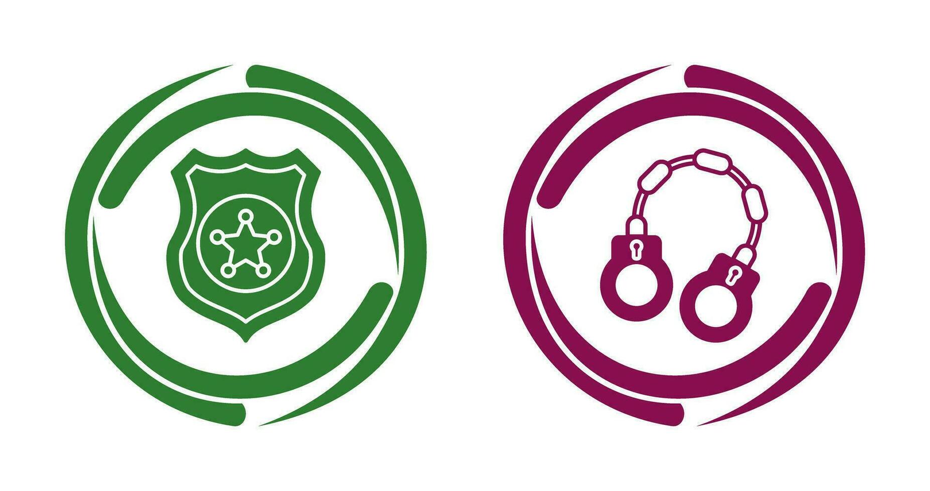 Police shield and Handcuff Icon vector