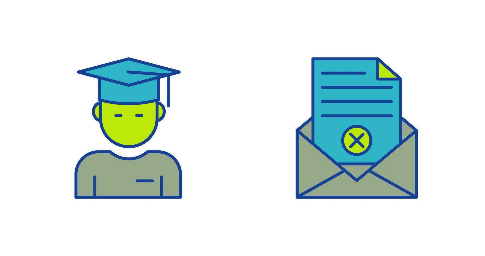 Graduate Student and Rejection Of A Letter Icon vector