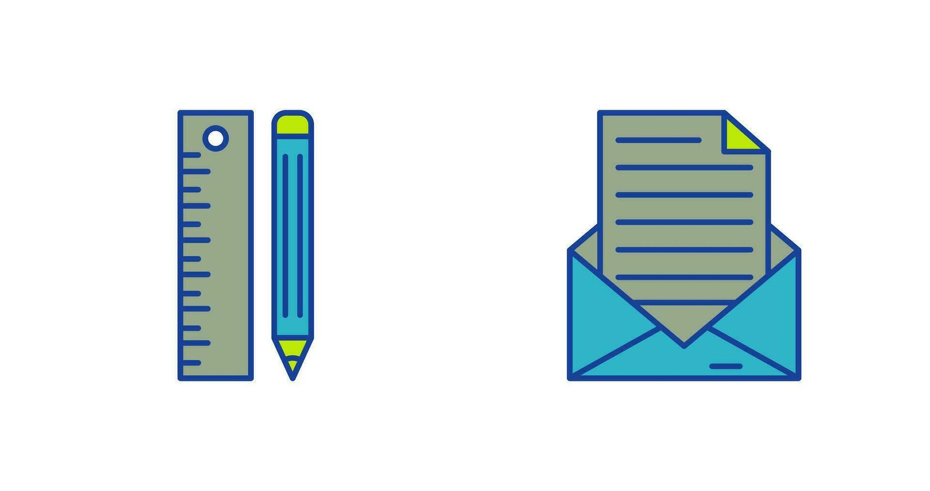 Ruler and MailSnack and Money Icon vector