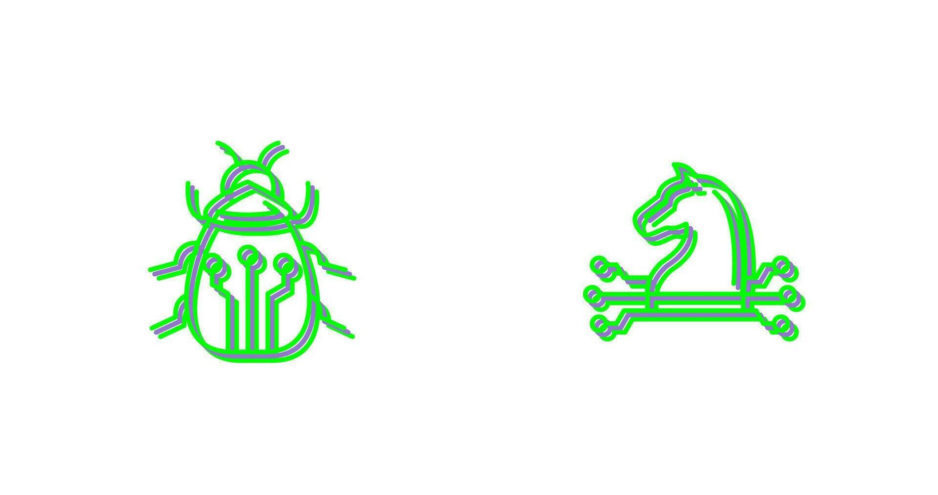 Bug and Trojan Icon vector