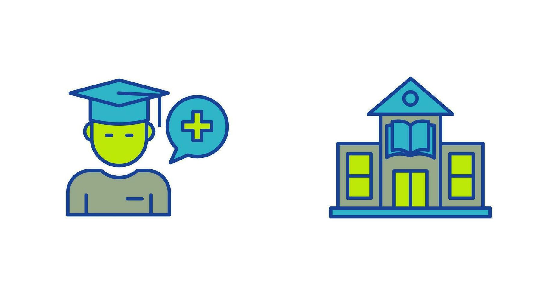 Medicine Faculty and Library Building Icon vector