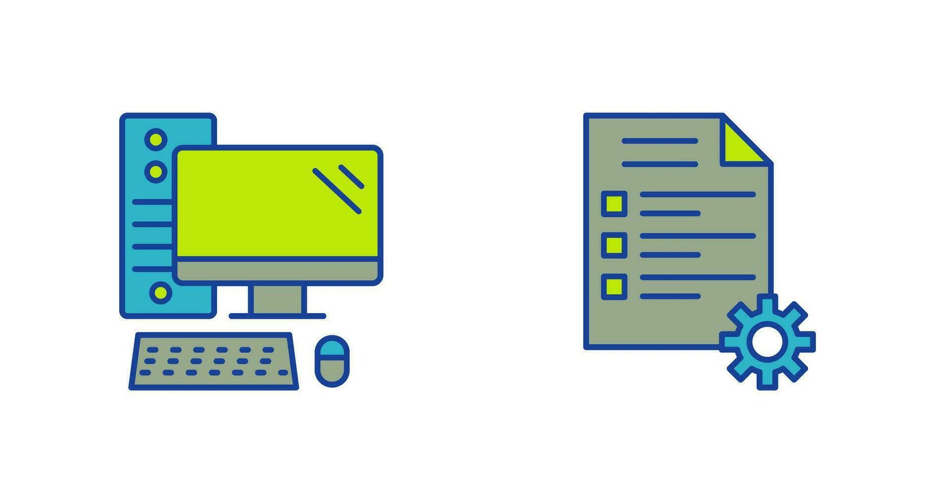 Computer and Test Icon vector