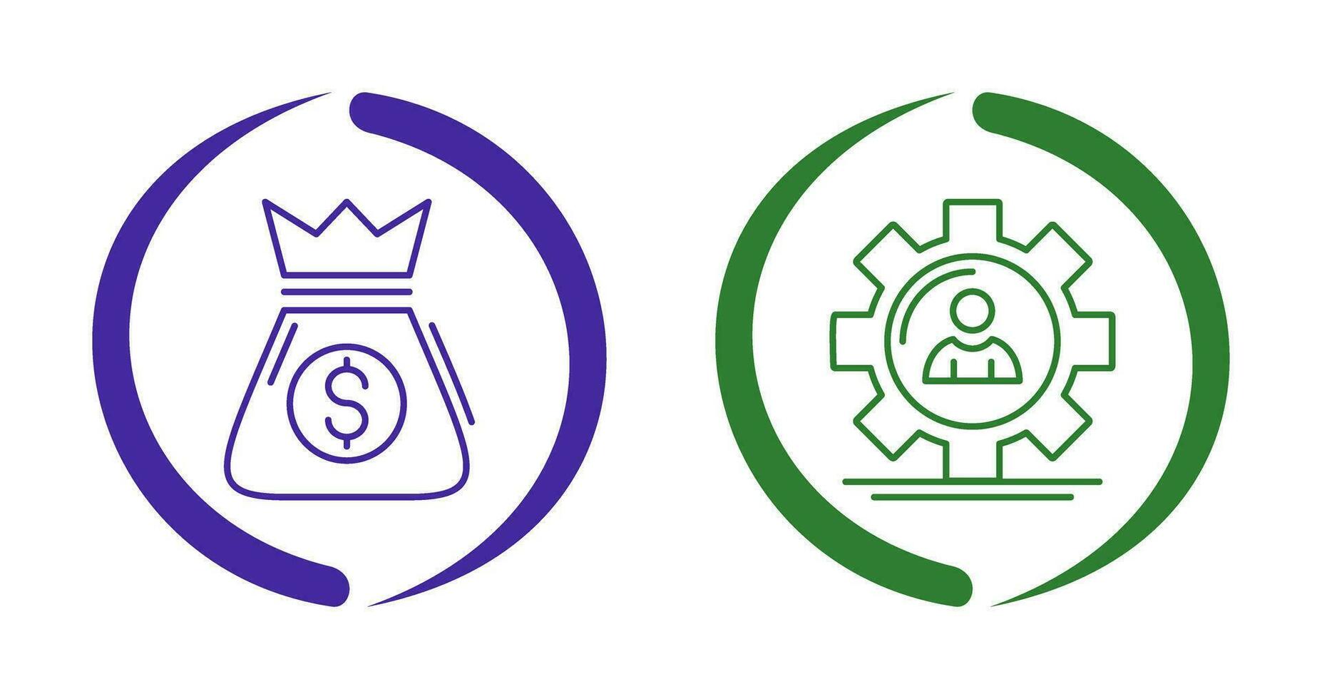 Money Bag and Management Icon vector