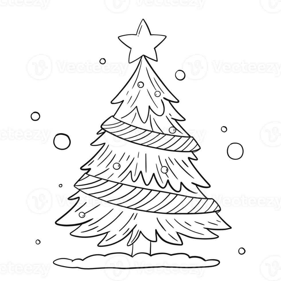 christmas tree with snowflakes png