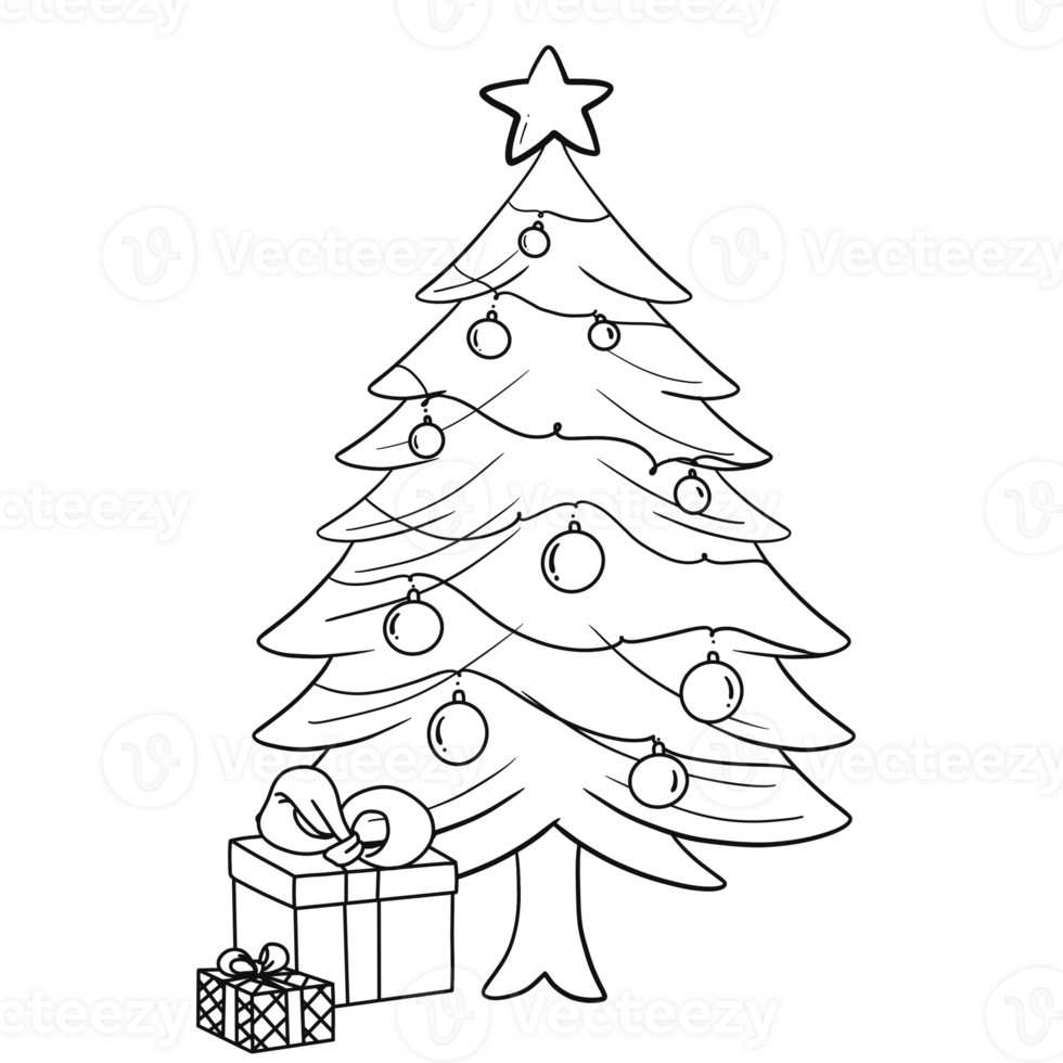 christmas tree with snowflakes png