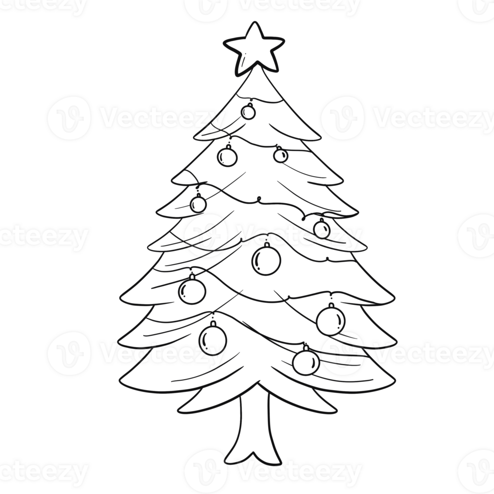 christmas tree with snowflakes png