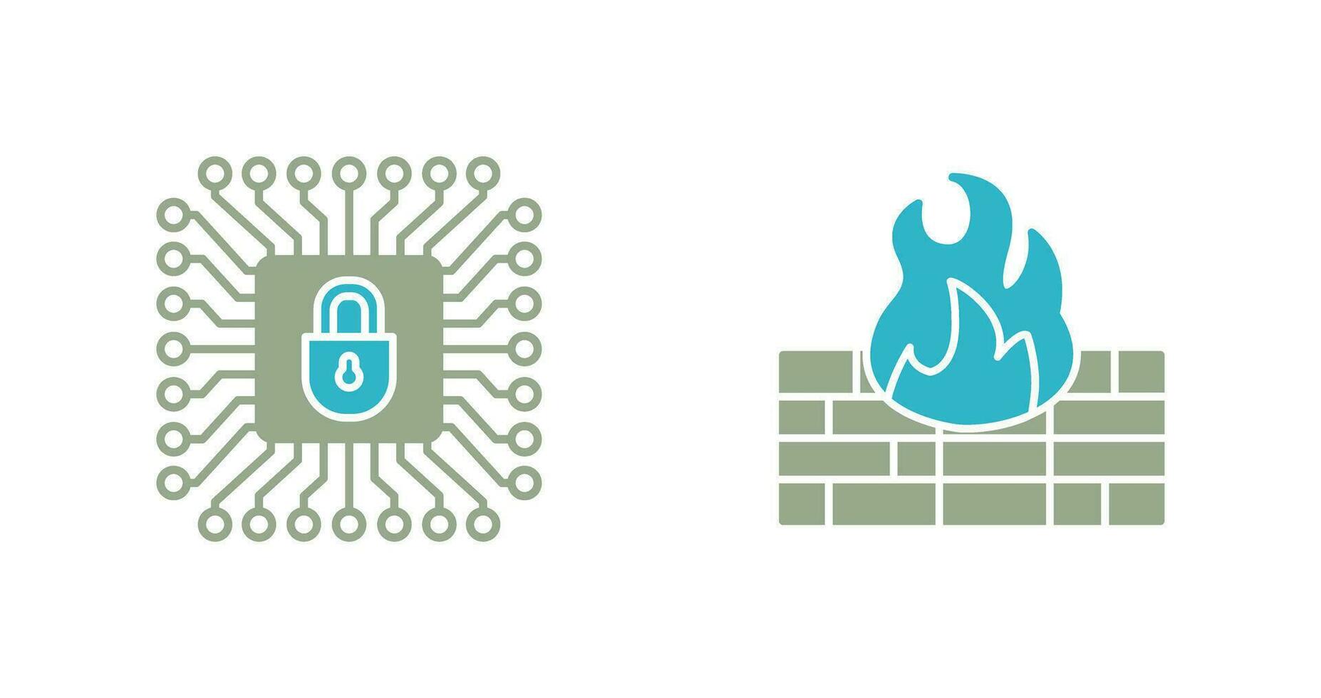 Cyber Protection and Firewall Icon vector
